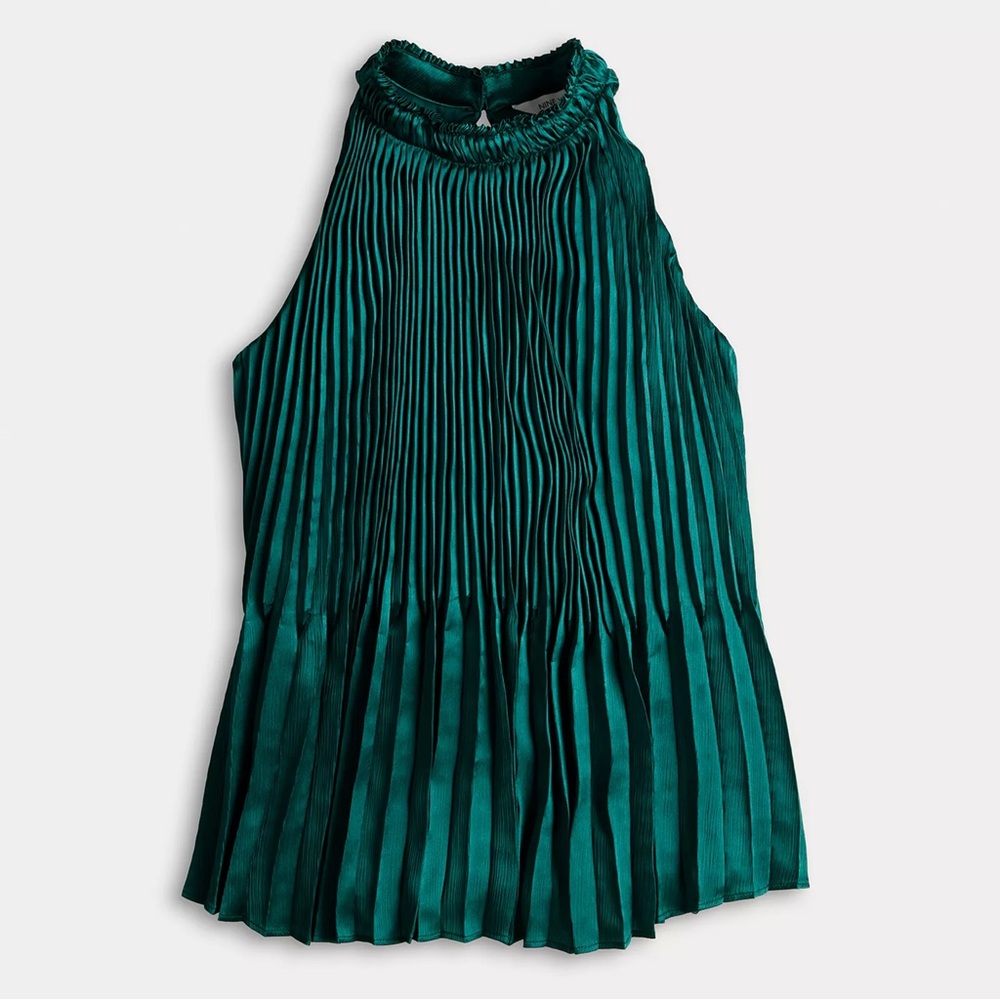 Women's Nine West Mock Neck Pleated Top